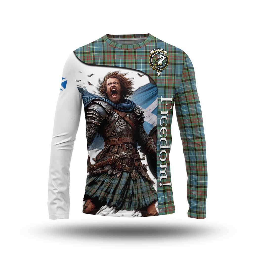 Tartan Vibes Clothing Brisbane Crest Tartan Long Sleeve T-Shirt Inspired by the Freedom of Scottish Warrior