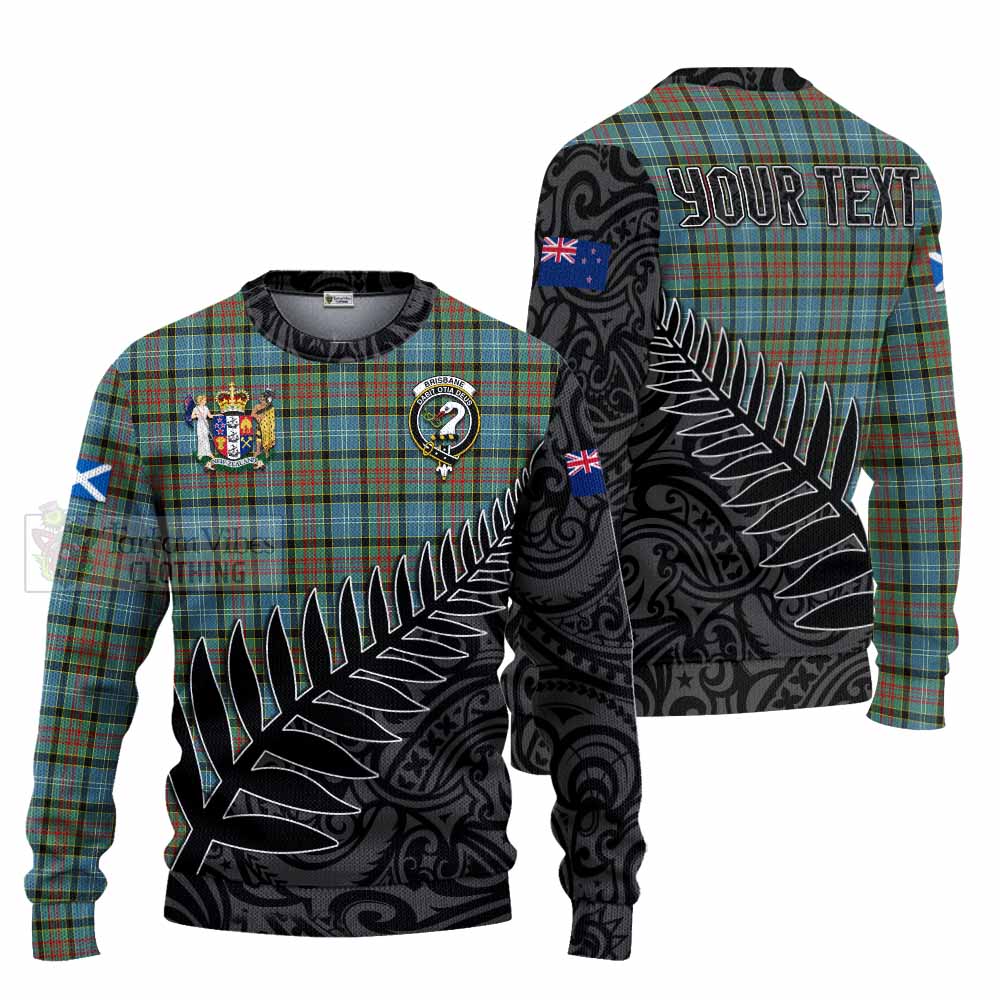 Tartan Vibes Clothing Brisbane Crest Tartan Knitted Sweater with New Zealand Silver Fern Half Style