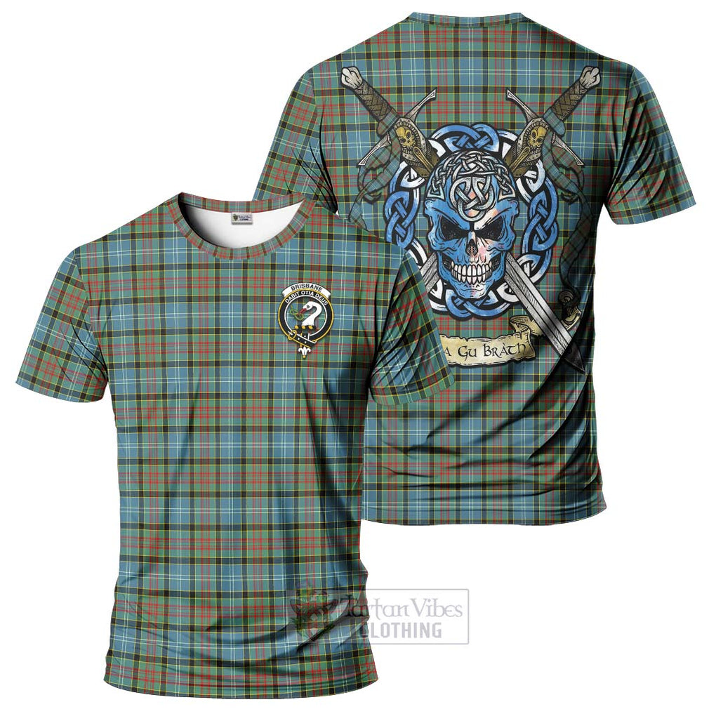 Tartan Vibes Clothing Brisbane Tartan T-Shirt with Family Crest Celtic Skull Style