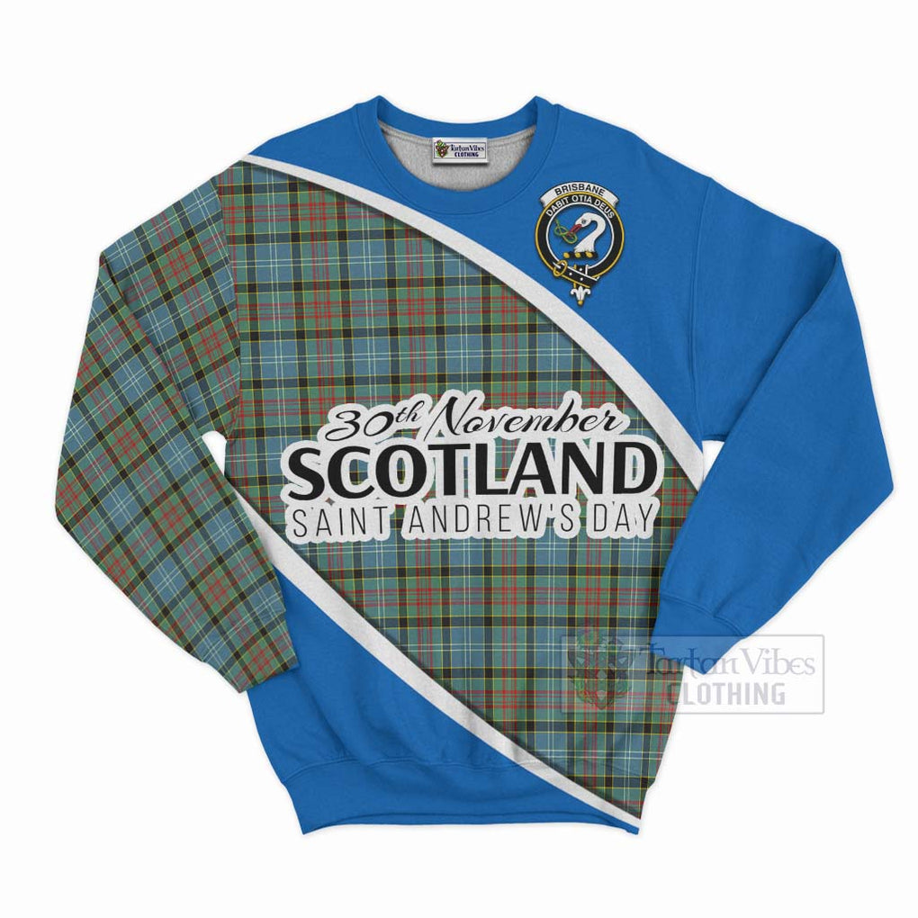 Tartan Vibes Clothing Brisbane Family Crest Tartan Sweatshirt Celebrate Saint Andrew's Day in Style