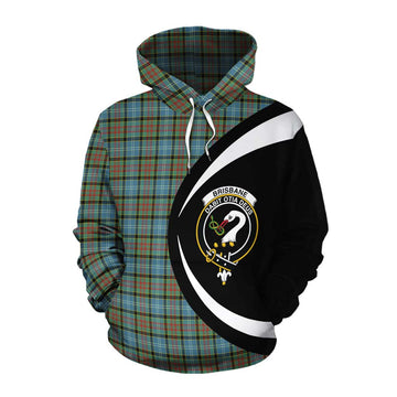 Brisbane Tartan Cotton Hoodie with Family Crest Circle Style