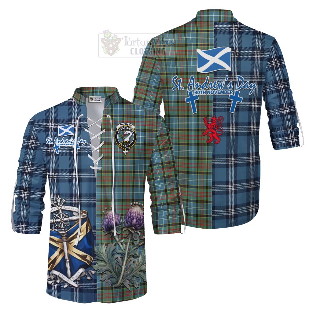 Tartan Vibes Clothing Brisbane Tartan Ghillie Kilt Shirt Happy St. Andrew's Day Half Tartan Style