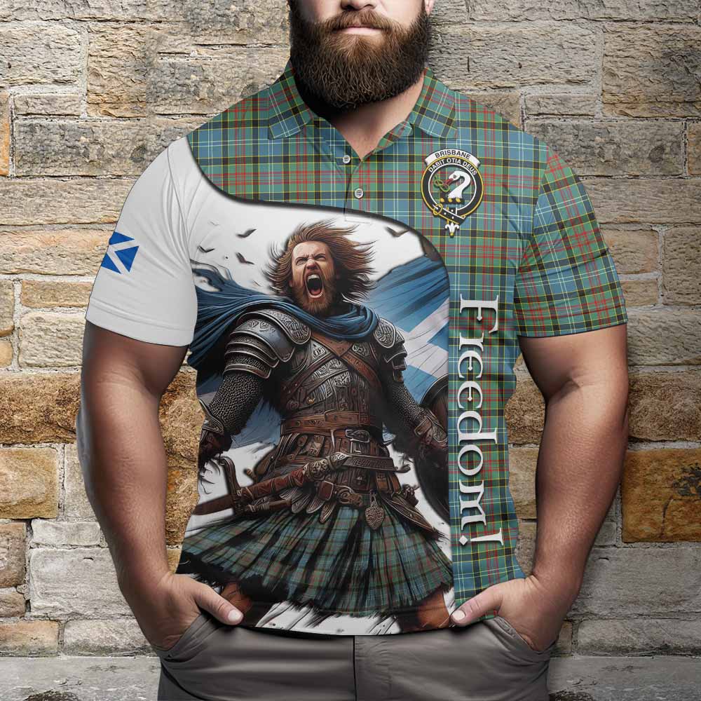 Tartan Vibes Clothing Brisbane Crest Tartan Polo Shirt Inspired by the Freedom of Scottish Warrior