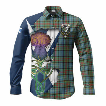 Brisbane Tartan Family Crest Long Sleeve Button Shirt Scottish Thistle Celtic Inspired Men's Shirt S - Tartan Vibes Clothing