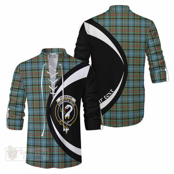 Brisbane Tartan Ghillie Kilt Shirt with Family Crest Circle Style