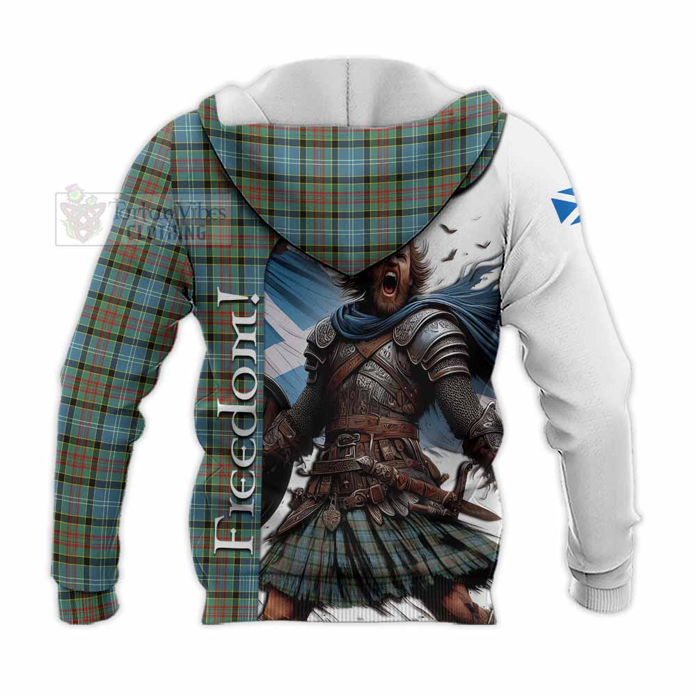 Tartan Vibes Clothing Brisbane Crest Tartan Knitted Hoodie Inspired by the Freedom of Scottish Warrior