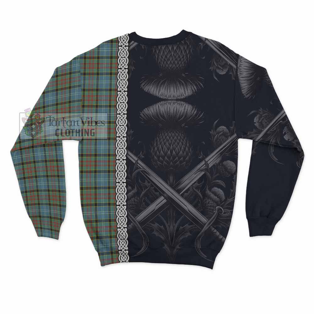 Tartan Vibes Clothing Brisbane Tartan Sweatshirt with Family Crest Cross Sword Thistle Celtic Vibes