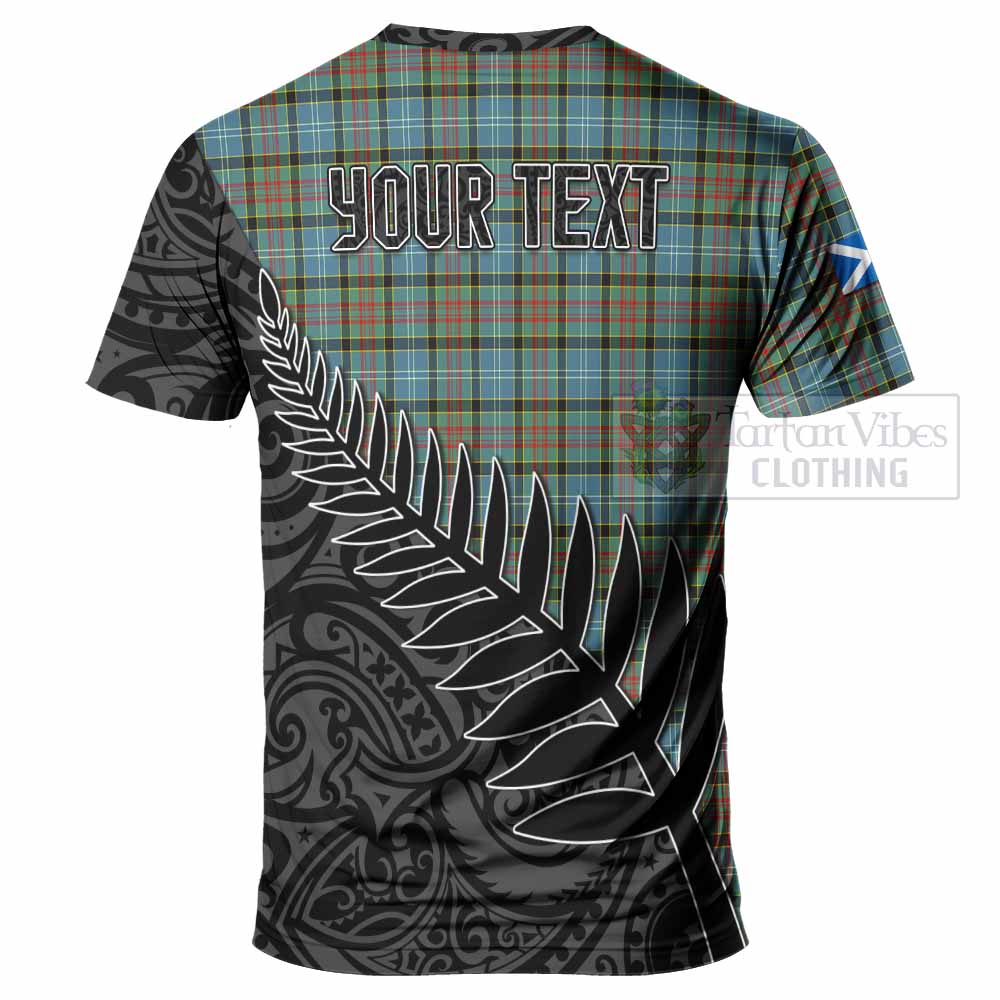 Tartan Vibes Clothing Brisbane Crest Tartan T-Shirt with New Zealand Silver Fern Half Style