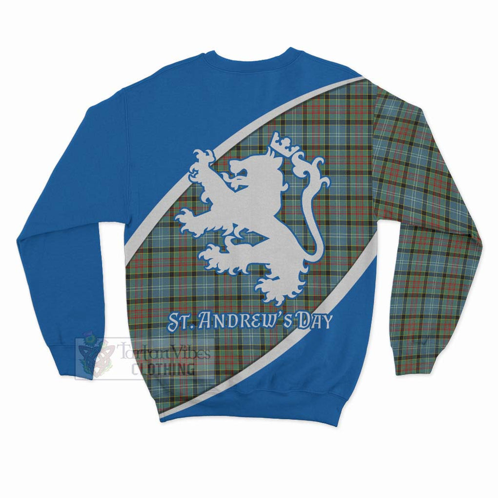 Tartan Vibes Clothing Brisbane Family Crest Tartan Sweatshirt Celebrate Saint Andrew's Day in Style