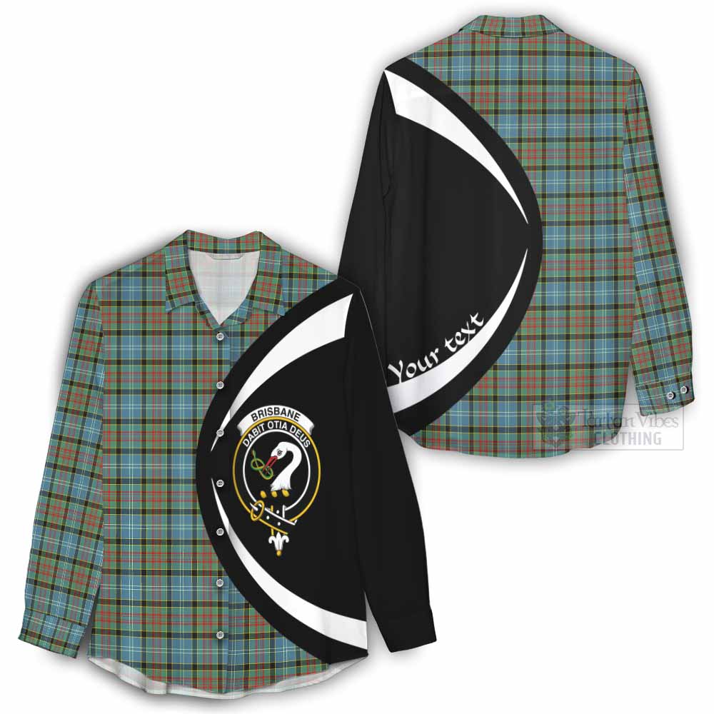 Tartan Vibes Clothing Brisbane Tartan Women's Casual Shirt with Family Crest Circle Style