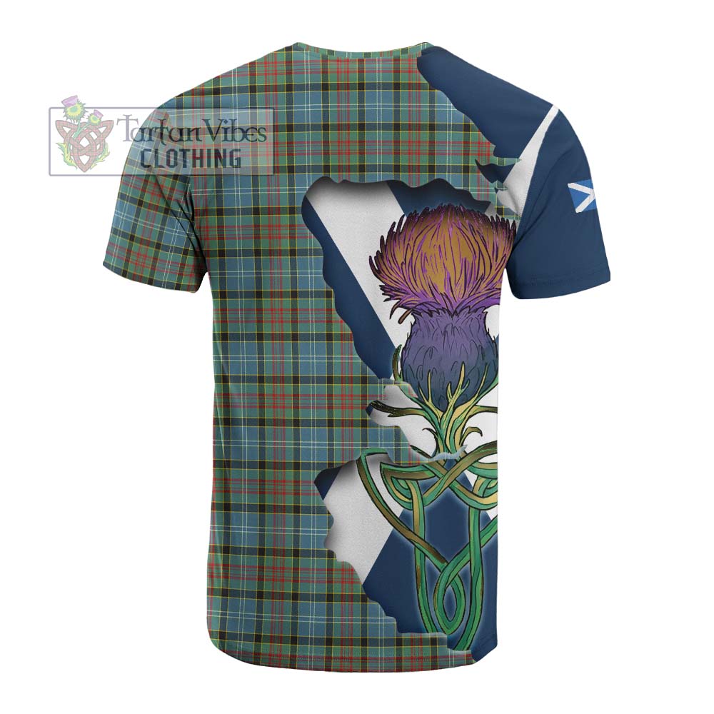 Brisbane Tartan Family Crest Cotton T-shirt Scottish Thistle Celtic Inspired - Tartan Vibes Clothing