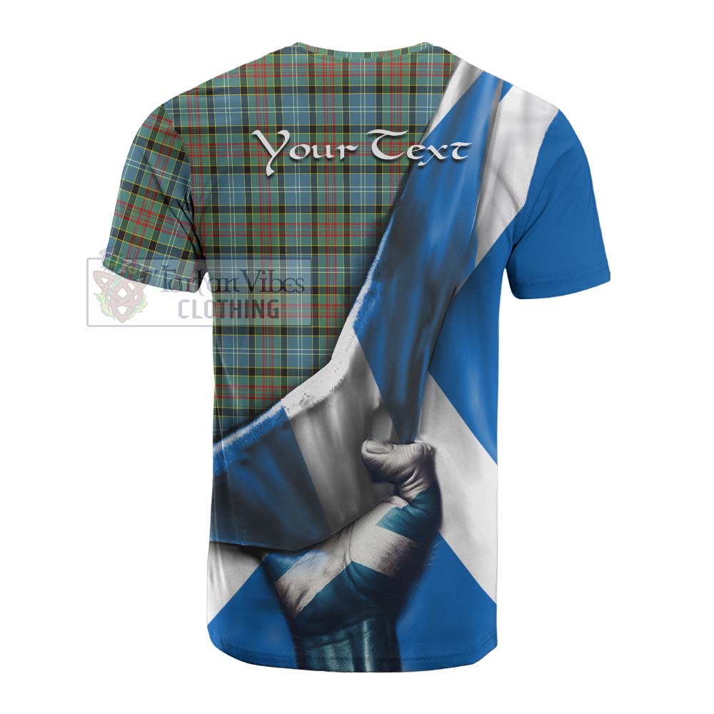 Tartan Vibes Clothing Brisbane Tartan Cotton T-shirt with Family Crest Scotland Patriotic Style