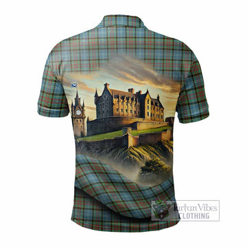 Brisbane Tartan Family Crest Polo Shirt with Scottish Ancient Castle Style - Tartan Vibes Clothing