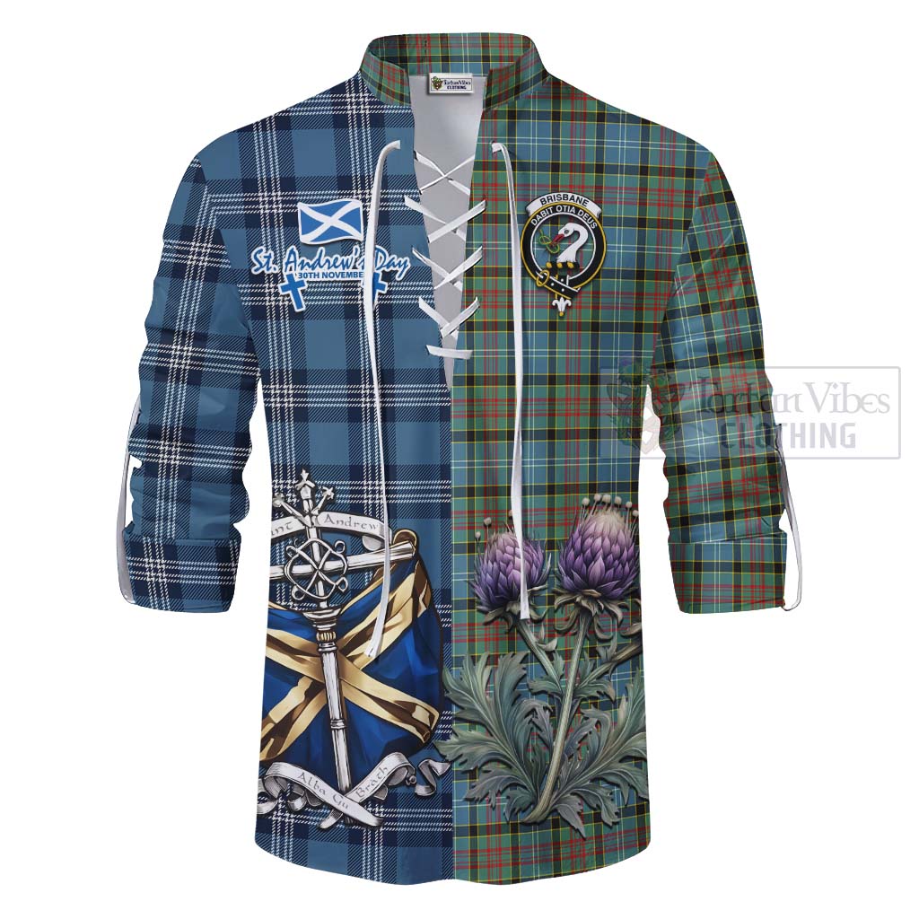 Tartan Vibes Clothing Brisbane Tartan Ghillie Kilt Shirt Happy St. Andrew's Day Half Tartan Style