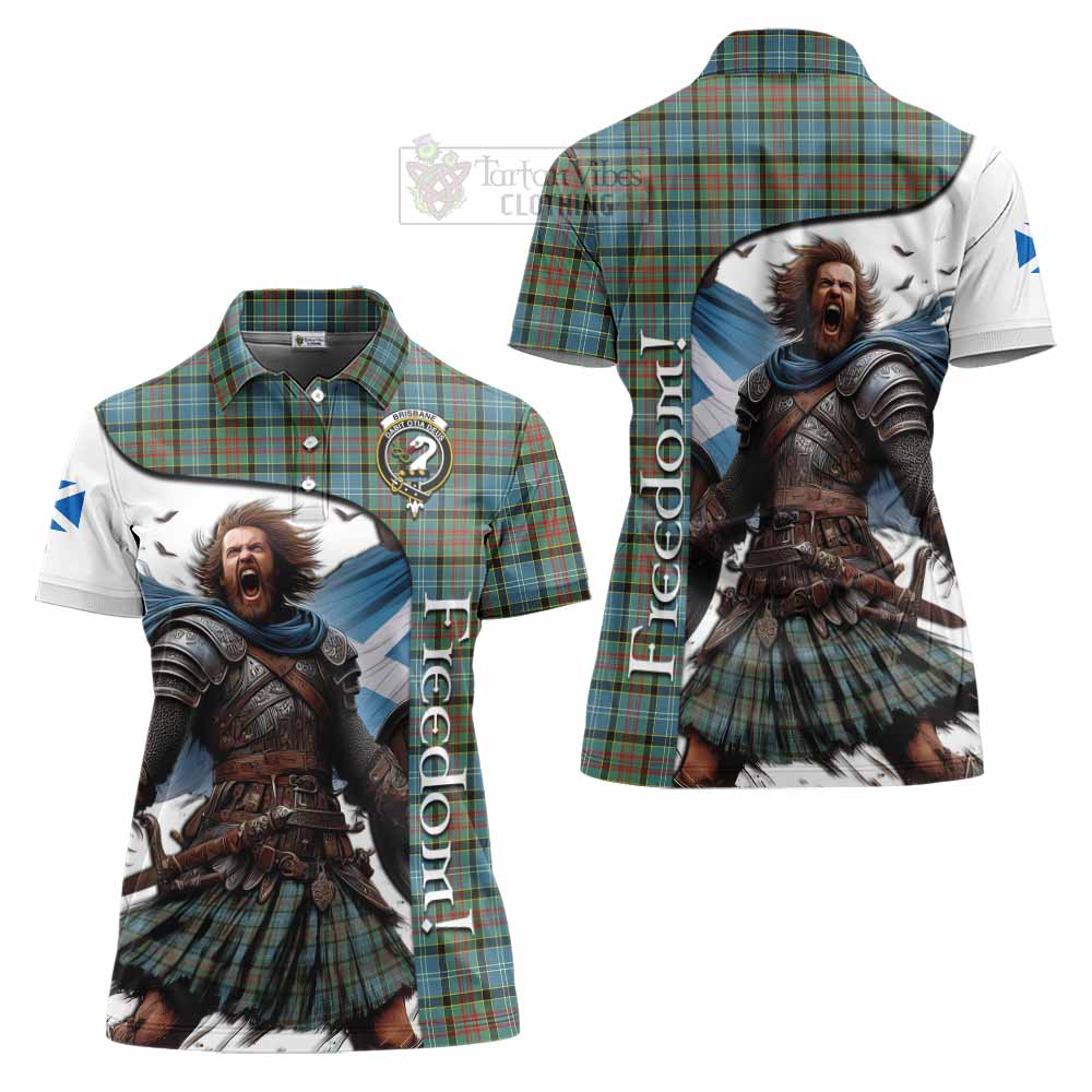 Tartan Vibes Clothing Brisbane Crest Tartan Women's Polo Shirt Inspired by the Freedom of Scottish Warrior