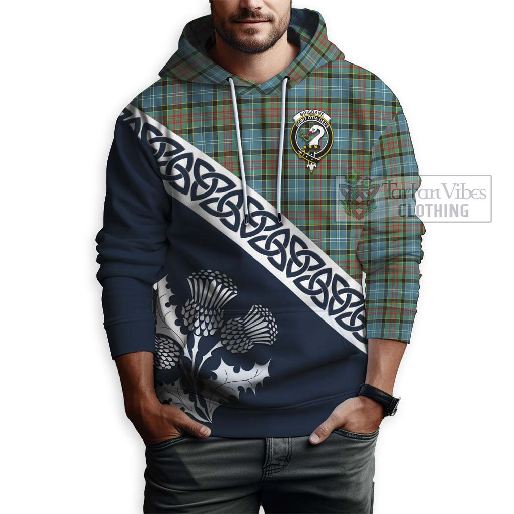 Tartan Vibes Clothing Brisbane Tartan Hoodie Featuring Thistle and Scotland Map