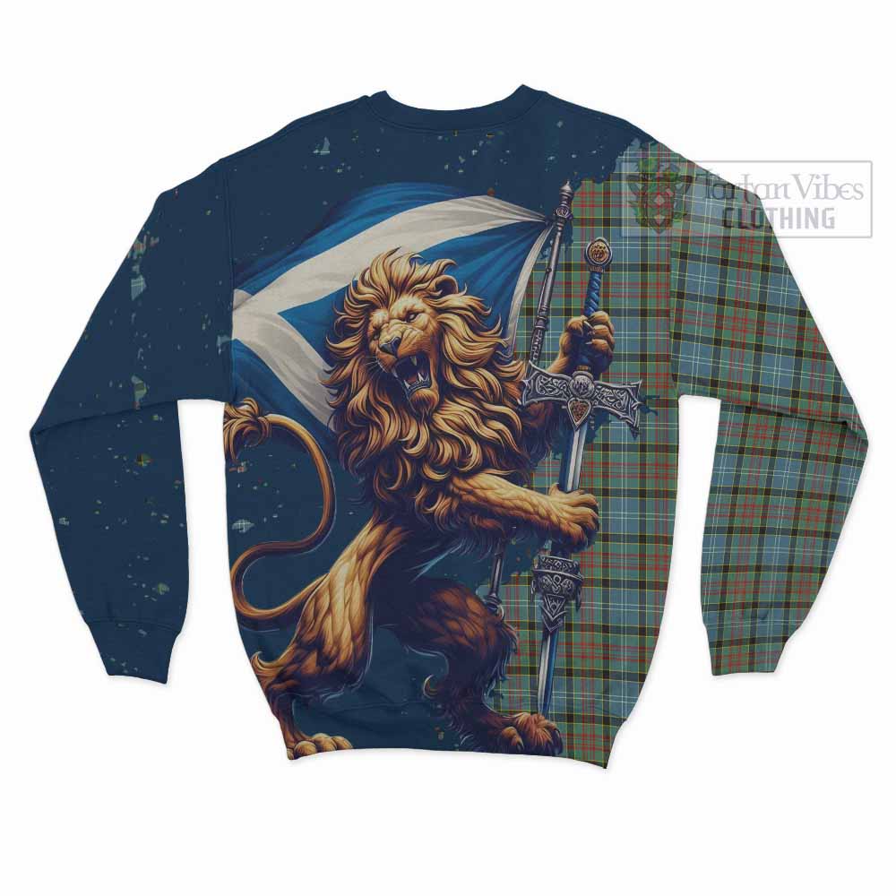 Tartan Vibes Clothing Brisbane Tartan Family Crest Sweatshirt with Scottish Majestic Lion