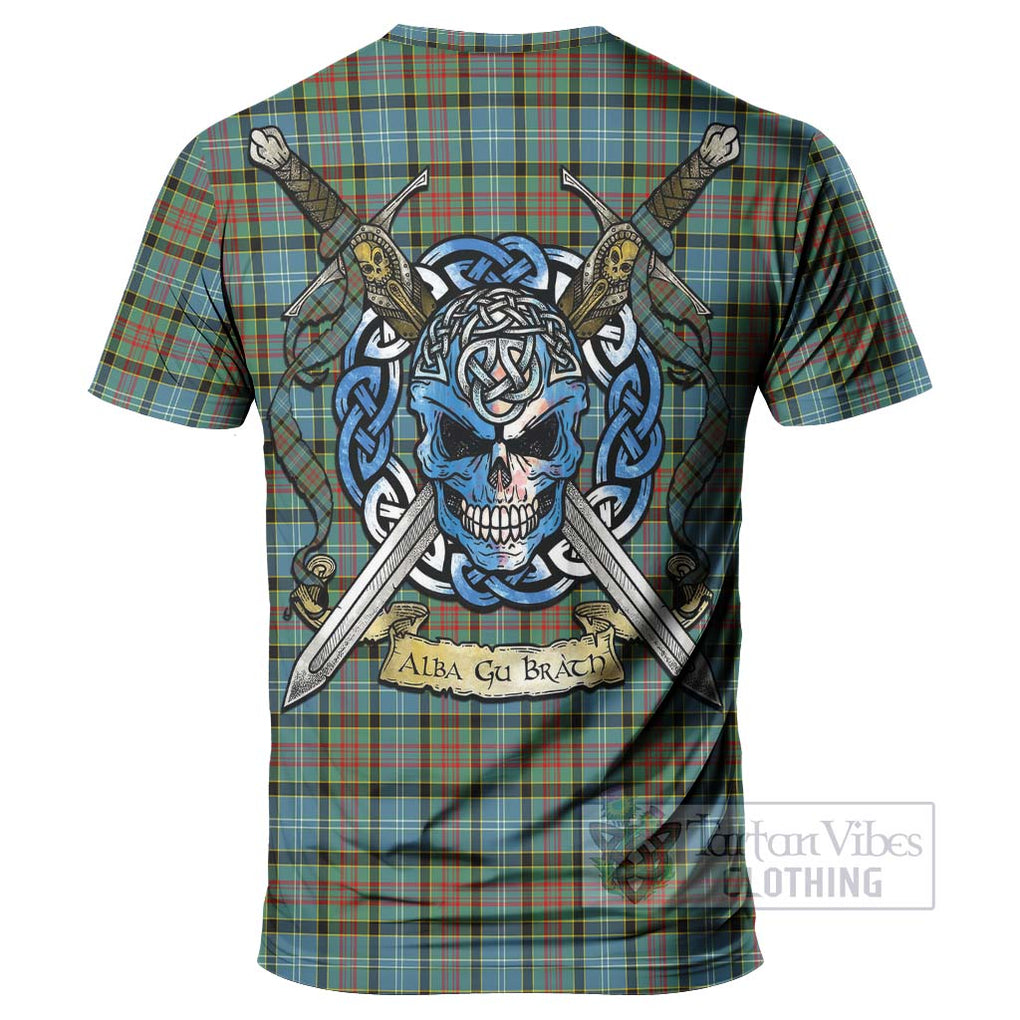 Tartan Vibes Clothing Brisbane Tartan T-Shirt with Family Crest Celtic Skull Style