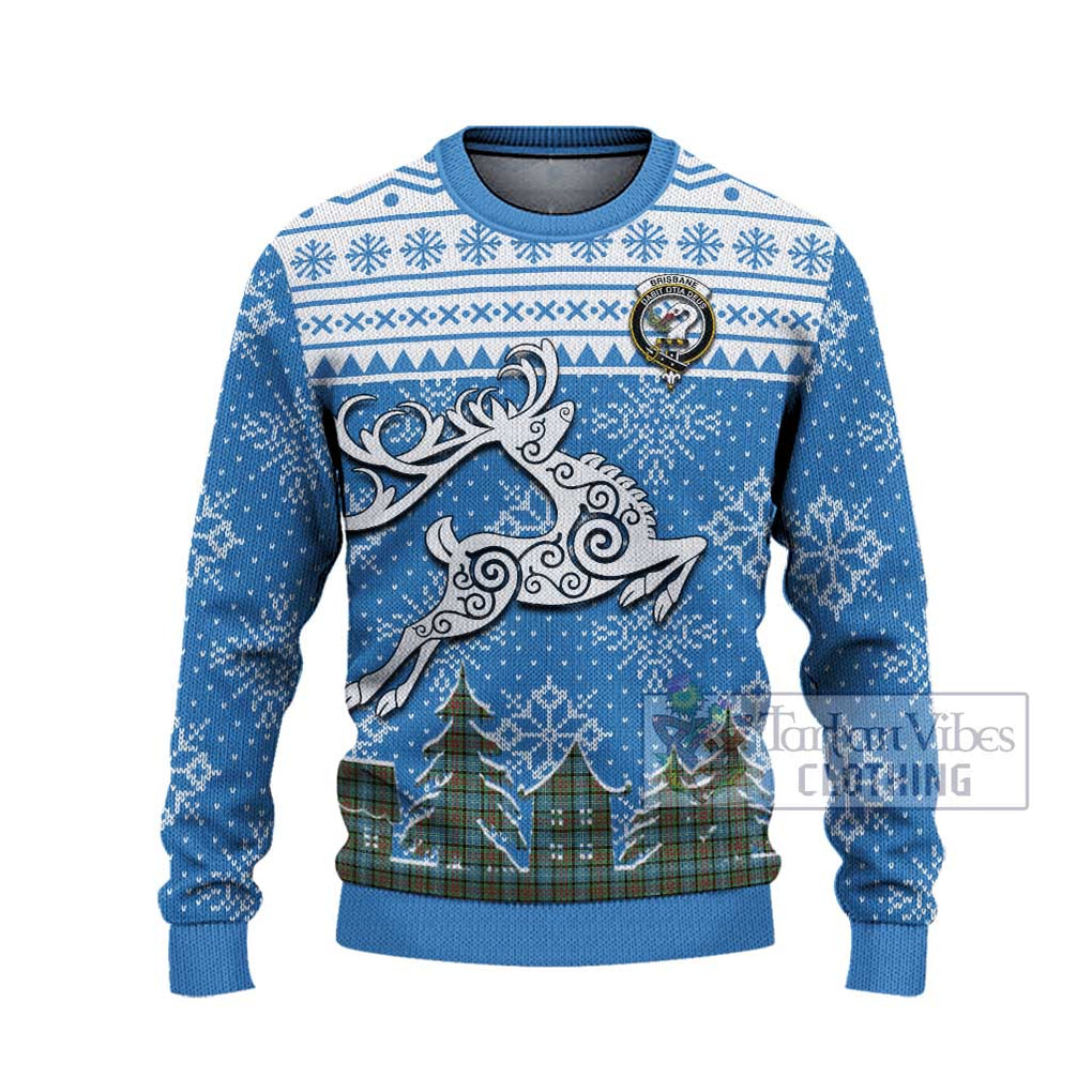 Tartan Vibes Clothing Brisbane Clan Christmas Ugly Sweater with Tartan and Celtic Raindeer Style