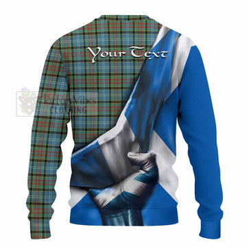 Brisbane Tartan Knitted Sweater with Family Crest Scotland Patriotic Style