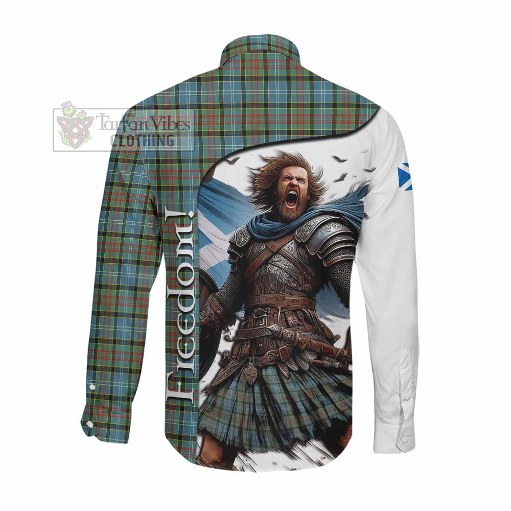 Tartan Vibes Clothing Brisbane Crest Tartan Long Sleeve Button Shirt Inspired by the Freedom of Scottish Warrior