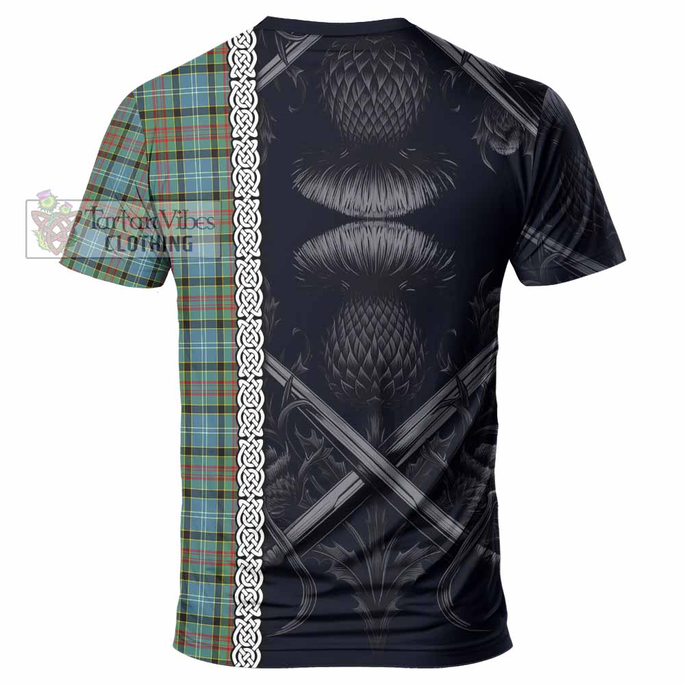 Tartan Vibes Clothing Brisbane Tartan T-Shirt with Family Crest Cross Sword Thistle Celtic Vibes