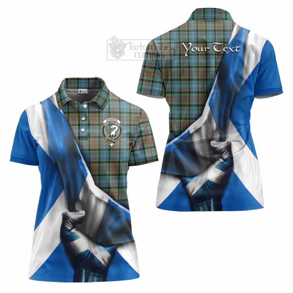 Tartan Vibes Clothing Brisbane Tartan Women's Polo Shirt with Family Crest Scotland Patriotic Style