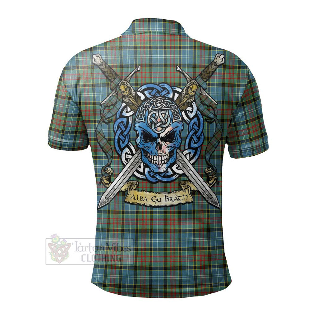 Tartan Vibes Clothing Brisbane Tartan Polo Shirt with Family Crest Celtic Skull Style