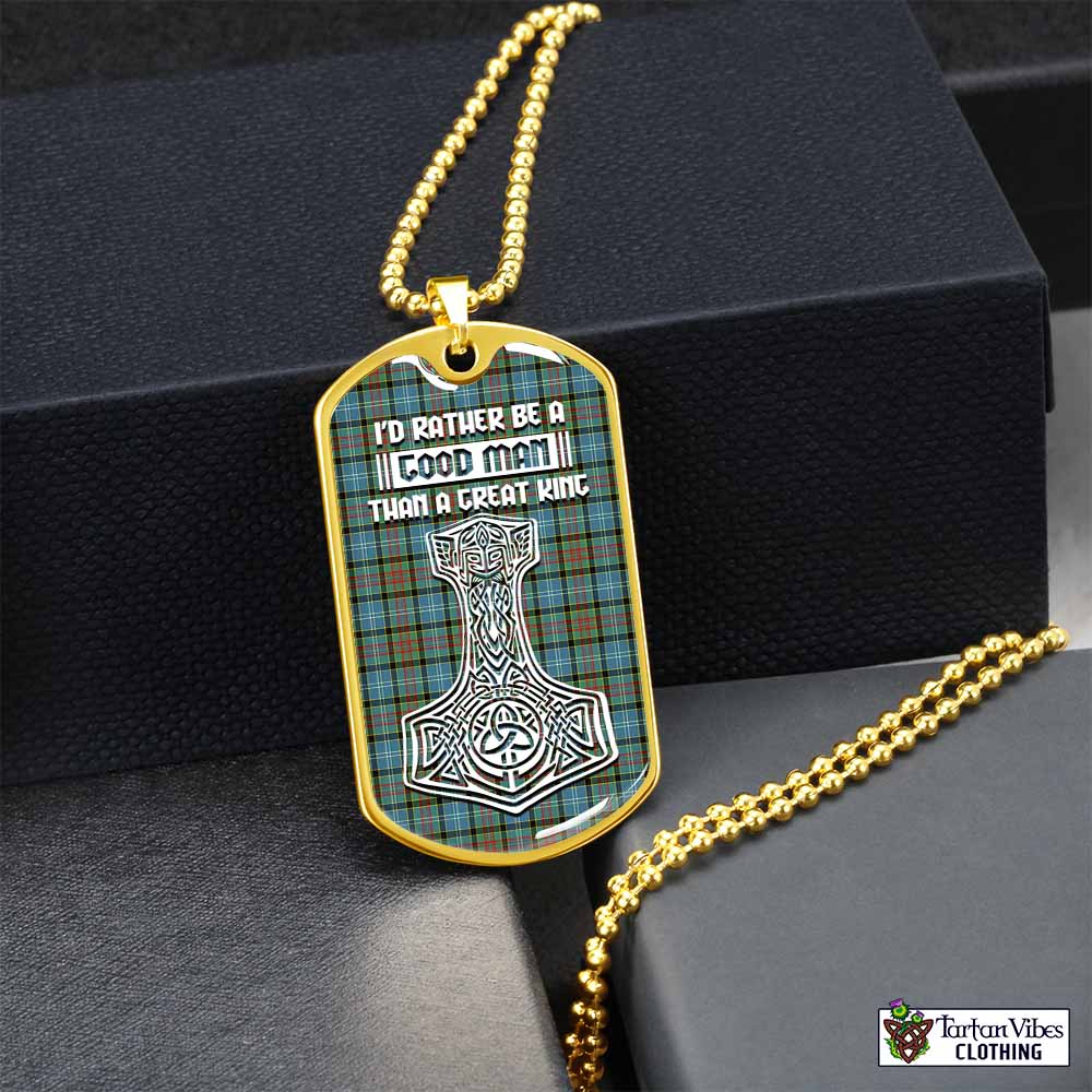 Tartan Vibes Clothing Brisbane Tartan Dog Tag Necklace Viking Mjolnir Style