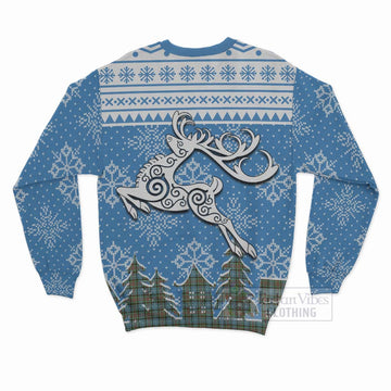 Brisbane Clan Christmas Sweatshirt Celtic Reindeer Style