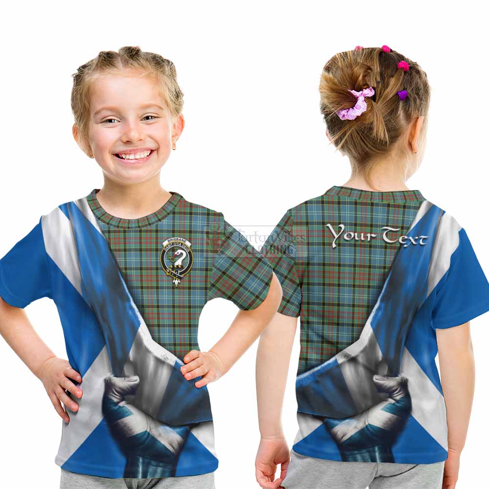 Tartan Vibes Clothing Brisbane Tartan Kid T-Shirt with Family Crest Scotland Patriotic Style