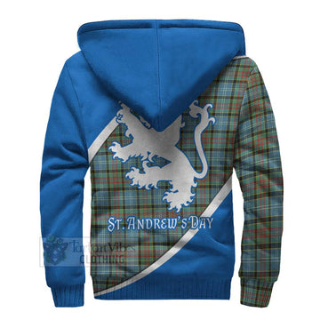 Brisbane Family Crest Tartan Sherpa Hoodie Celebrate Saint Andrew's Day in Style