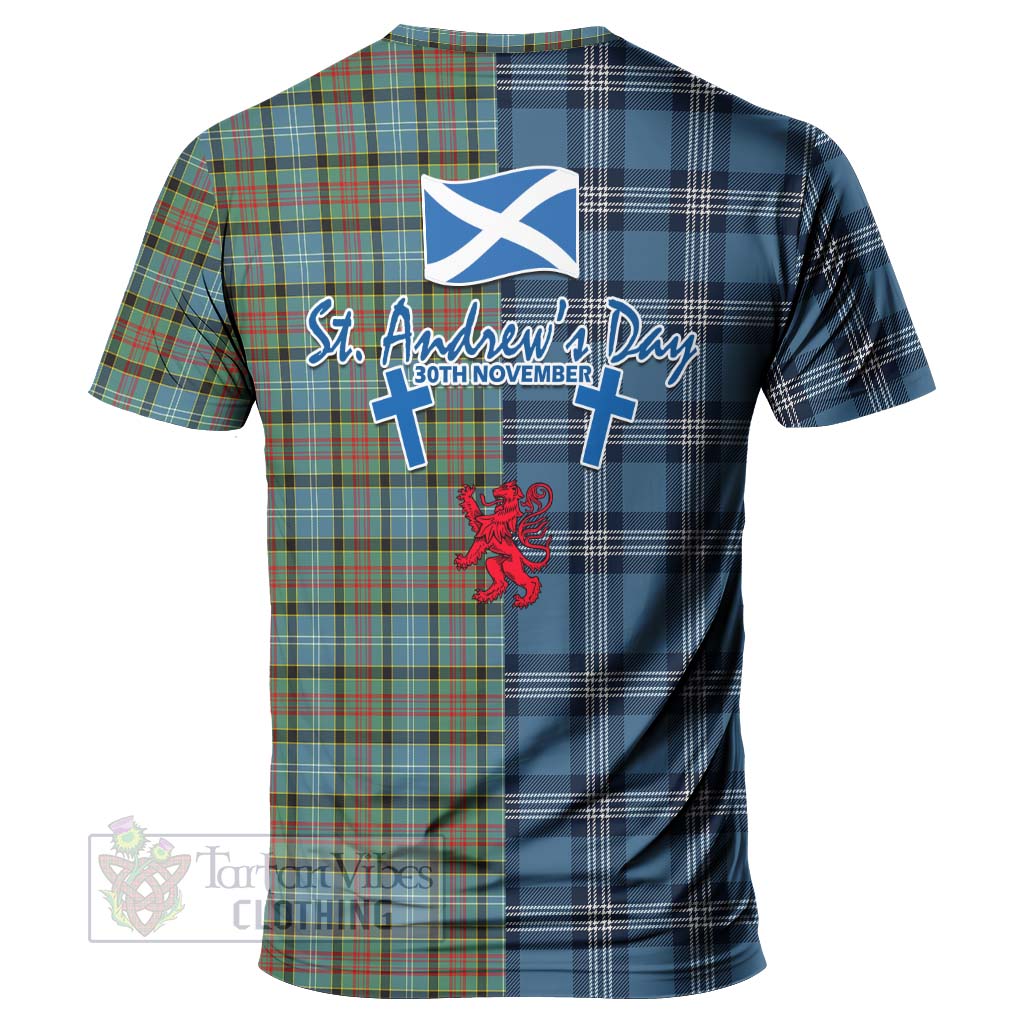 Tartan Vibes Clothing Brisbane Tartan T-Shirt Happy St. Andrew's Day Half Tartan Style