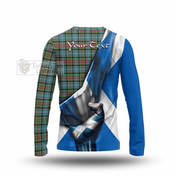 Brisbane Tartan Long Sleeve T-Shirt with Family Crest Scotland Patriotic Style