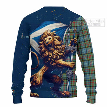 Brisbane Tartan Family Crest Knitted Sweater with Scottish Majestic Lion