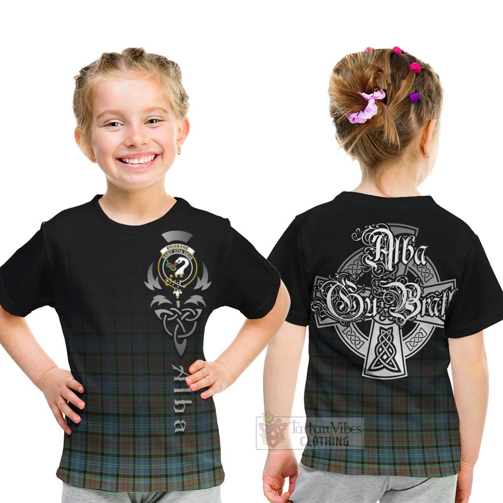 Tartan Vibes Clothing Brisbane Tartan Kid T-Shirt Featuring Alba Gu Brath Family Crest Celtic Inspired