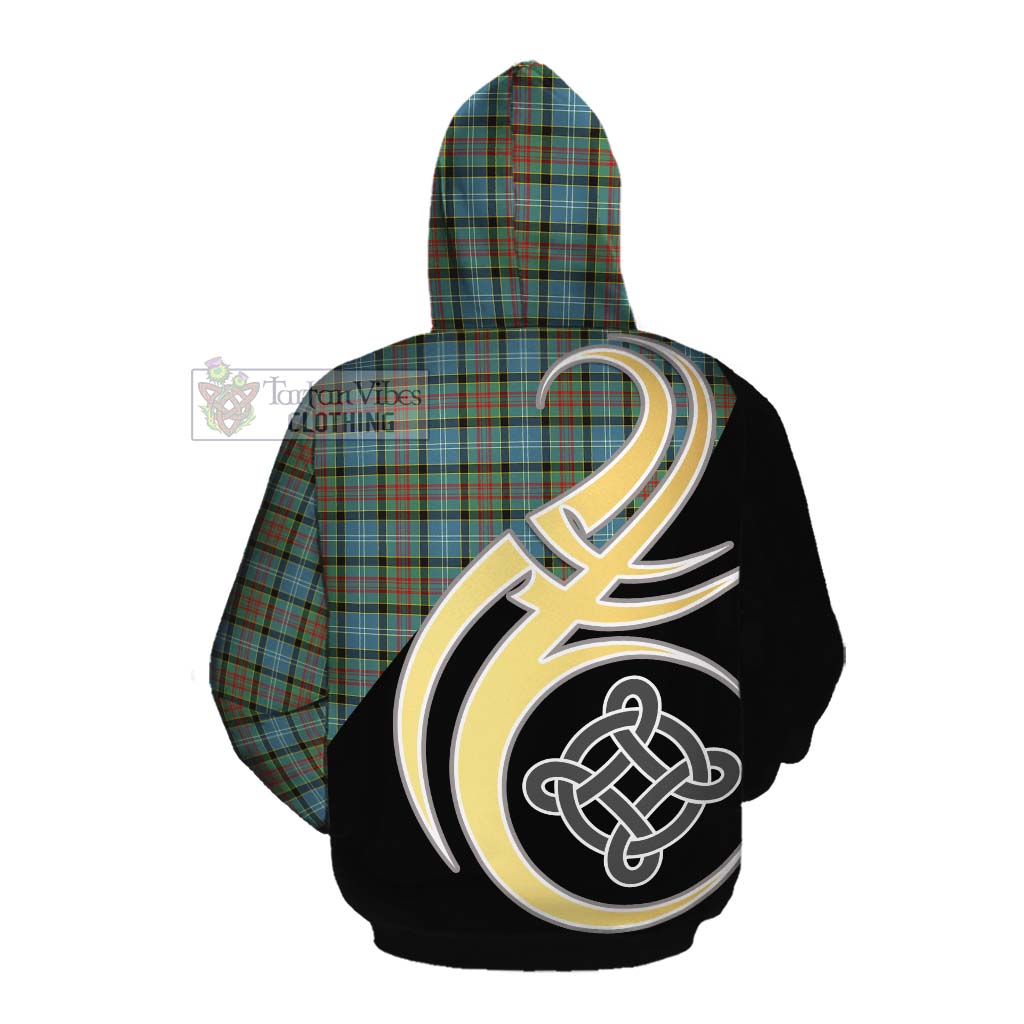 Tartan Vibes Clothing Brisbane Tartan Cotton Hoodie with Family Crest and Celtic Symbol Style