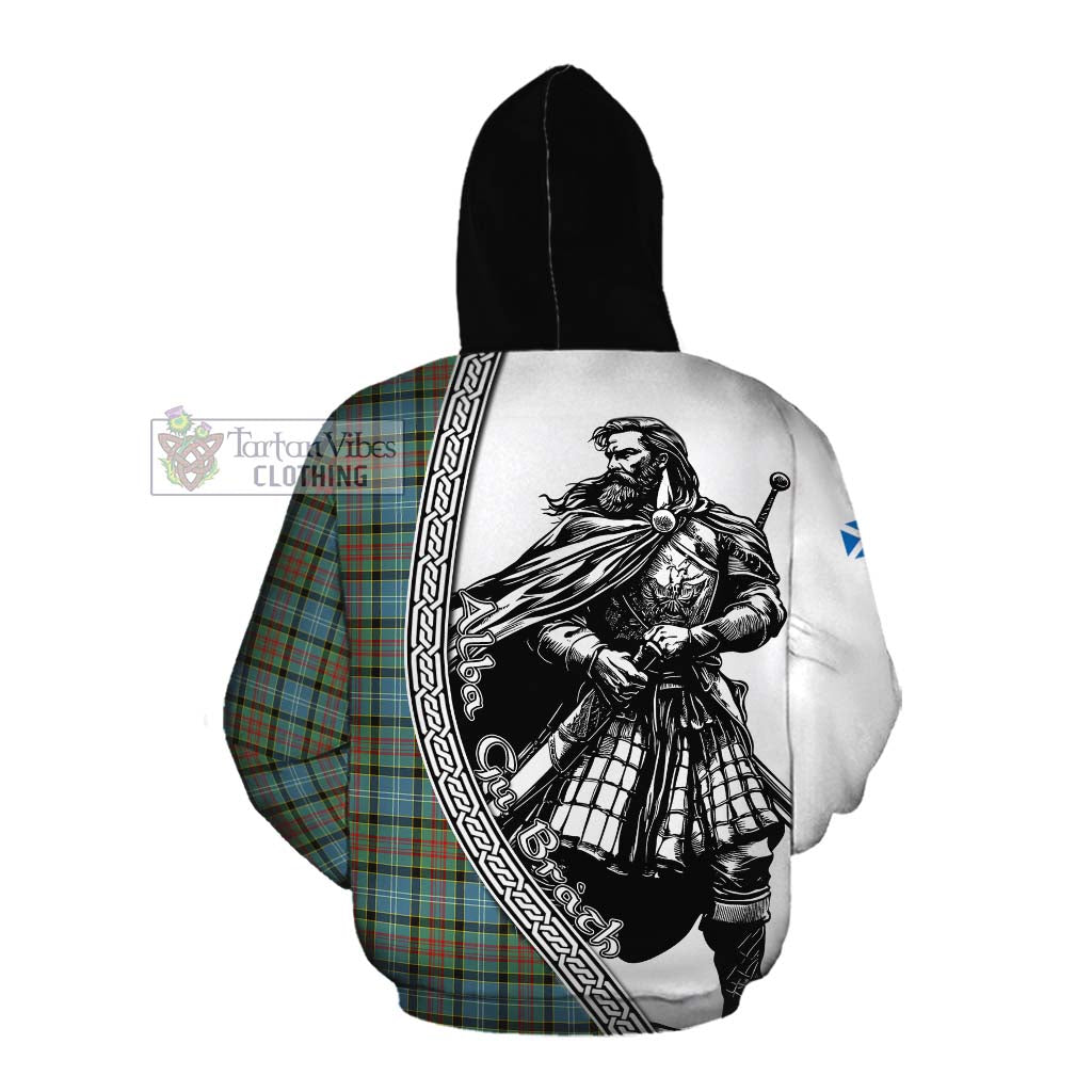 Tartan Vibes Clothing Brisbane Tartan Clan Crest Cotton Hoodie with Highlander Warrior Celtic Style