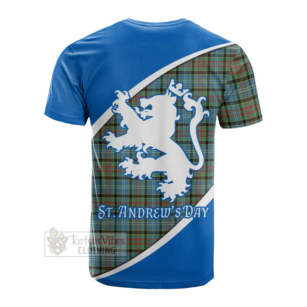 Tartan Vibes Clothing Brisbane Family Crest Tartan Cotton T-shirt Celebrate Saint Andrew's Day in Style