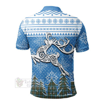 Brisbane Clan Christmas Polo Shirt Celtic Reindeer Style