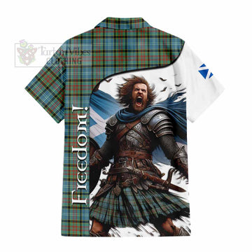 Brisbane Crest Tartan Short Sleeve Button Shirt Inspired by the Freedom of Scottish Warrior