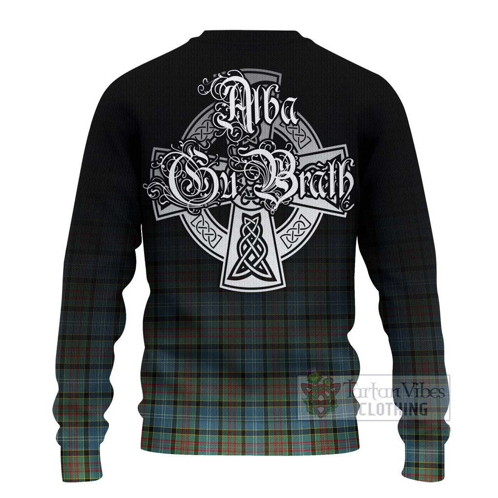 Tartan Vibes Clothing Brisbane Tartan Knitted Sweater Featuring Alba Gu Brath Family Crest Celtic Inspired