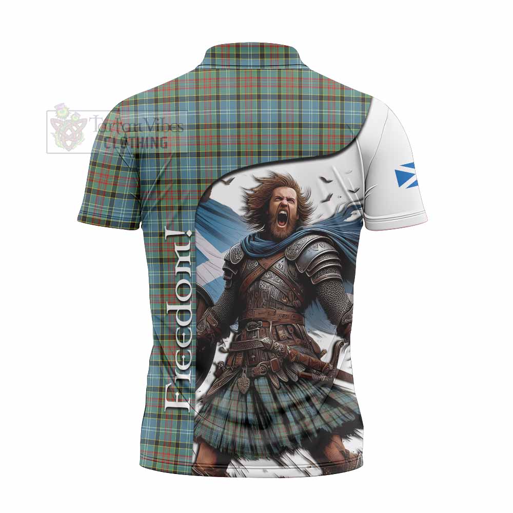 Tartan Vibes Clothing Brisbane Crest Tartan Zipper Polo Shirt Inspired by the Freedom of Scottish Warrior