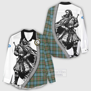 Brisbane Tartan Clan Crest Women's Casual Shirt with Highlander Warrior Celtic Style