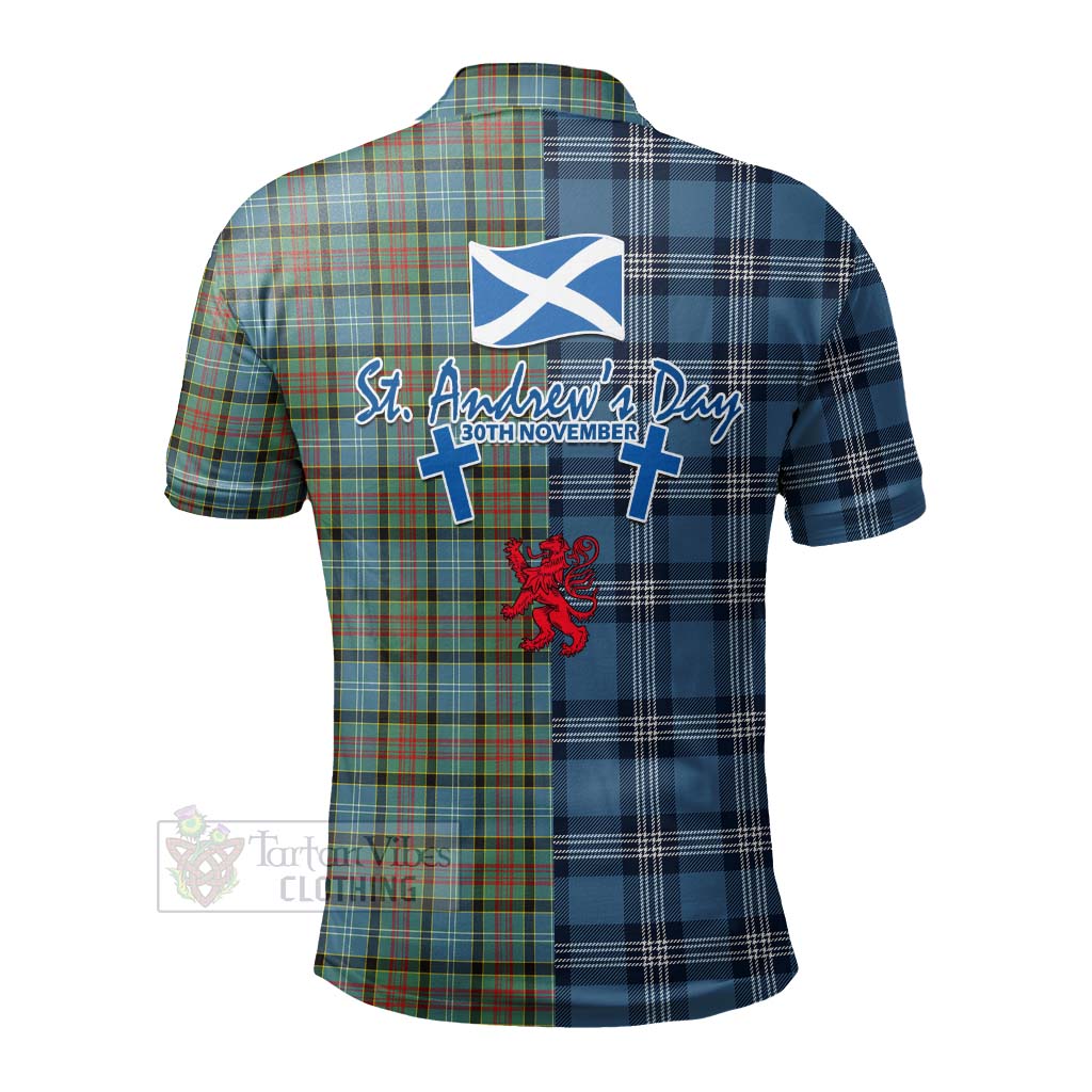 Tartan Vibes Clothing Brisbane Tartan Polo Shirt Happy St. Andrew's Day Half Tartan Style