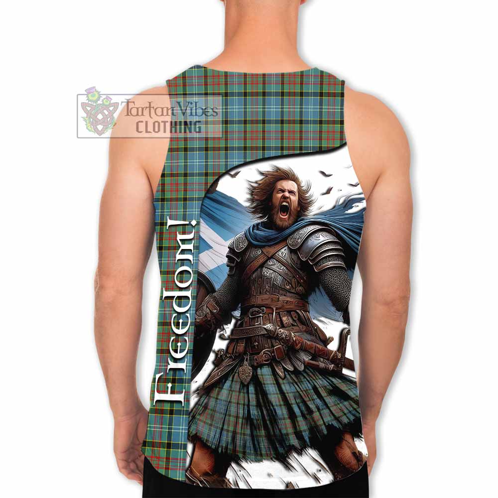 Tartan Vibes Clothing Brisbane Crest Tartan Men's Tank Top Inspired by the Freedom of Scottish Warrior