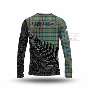 Brisbane Crest Tartan Long Sleeve T-Shirt with New Zealand Silver Fern Half Style