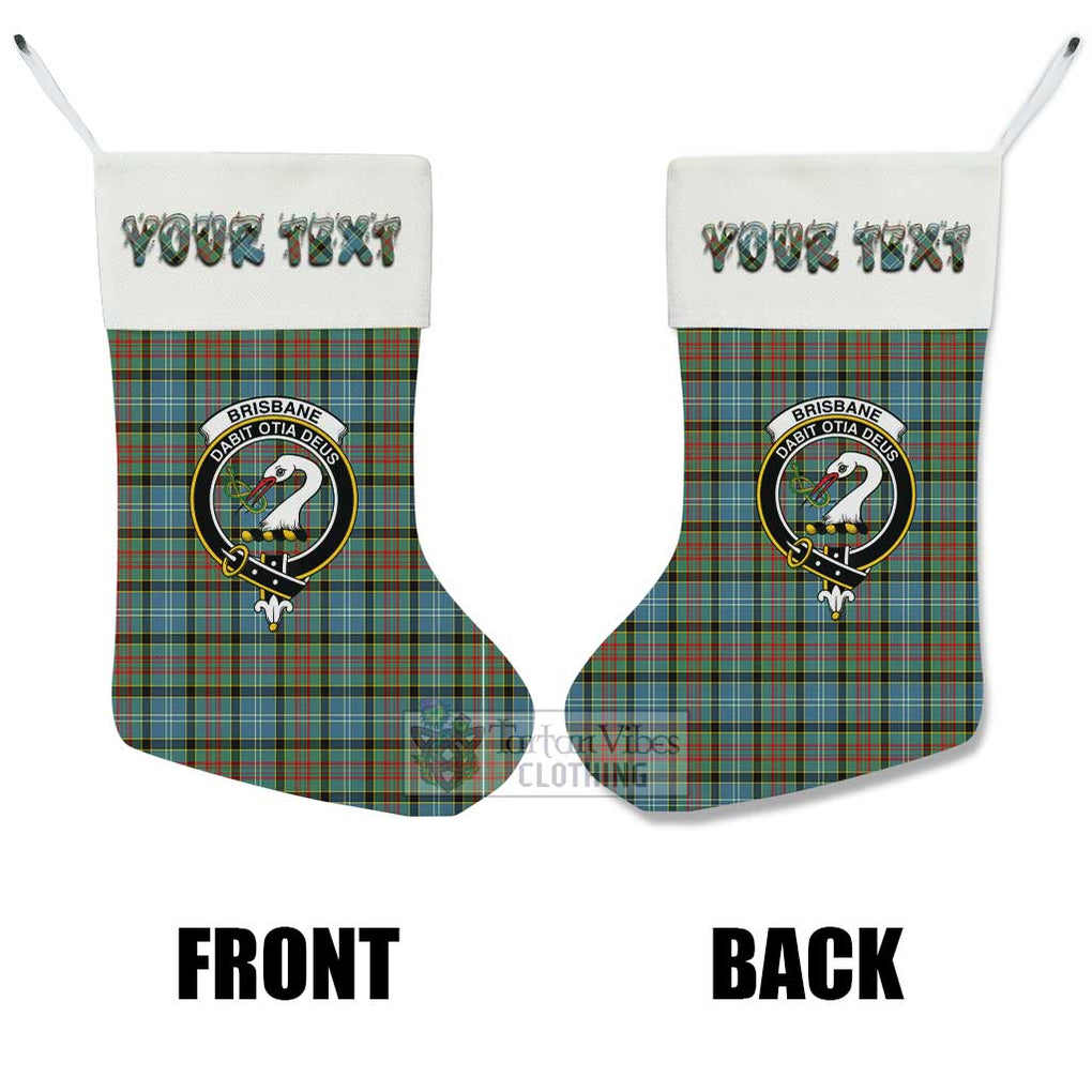 Tartan Vibes Clothing Brisbane Tartan Family Crest Christmas Stocking with Personalized Text