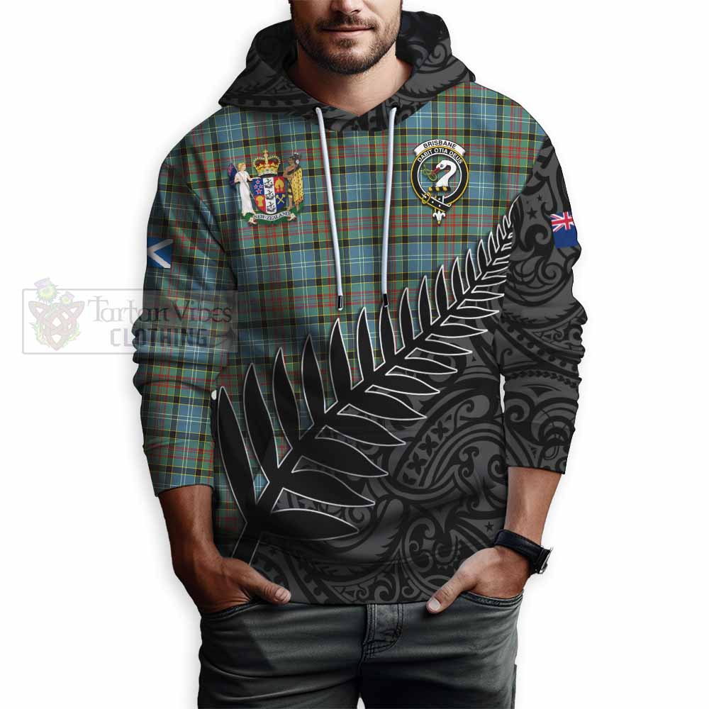 Tartan Vibes Clothing Brisbane Crest Tartan Hoodie with New Zealand Silver Fern Half Style