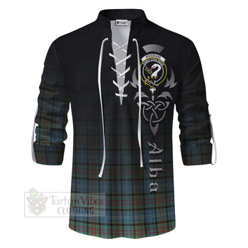 Brisbane Tartan Ghillie Kilt Shirt Featuring Alba Gu Brath Family Crest Celtic Inspired